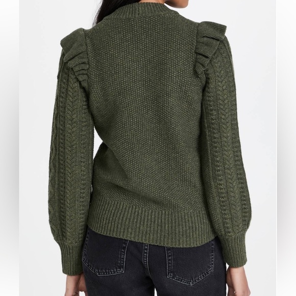 🔥Madewell | Hollydene Ruffle-Shoulder Pullover Sweater Grey Small Long Sl… - Picture 10 of 11